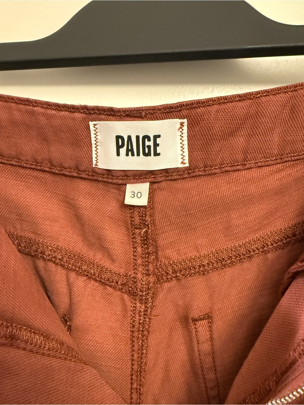 Paige Lennie Wide Leg Jeans - size 30, color Bricktone - Picture 6 of 10